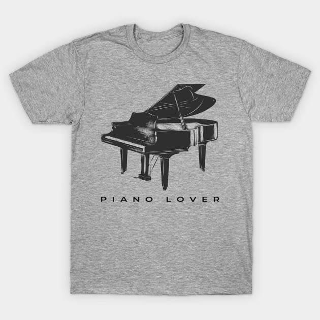 Piano Lover Grand Piano T-Shirt by Musician Gifts